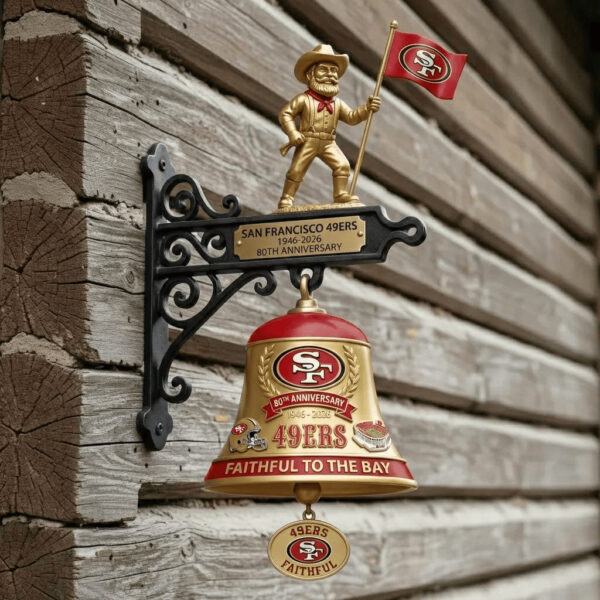 SF 49ers "Faithful to the Bay" Gold Miner Figurine Commemorative Bell