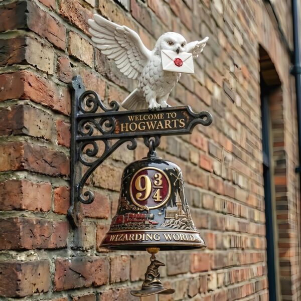 Hogwarts Owl Messenger Cast Iron Doorbell - Platform 9 3/4 Magic Welcome Bell