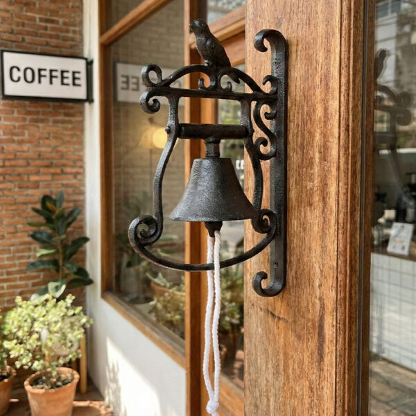 Vintage Cast Iron Bird Doorbell – Rustic Wall Mounted Welcome Bell