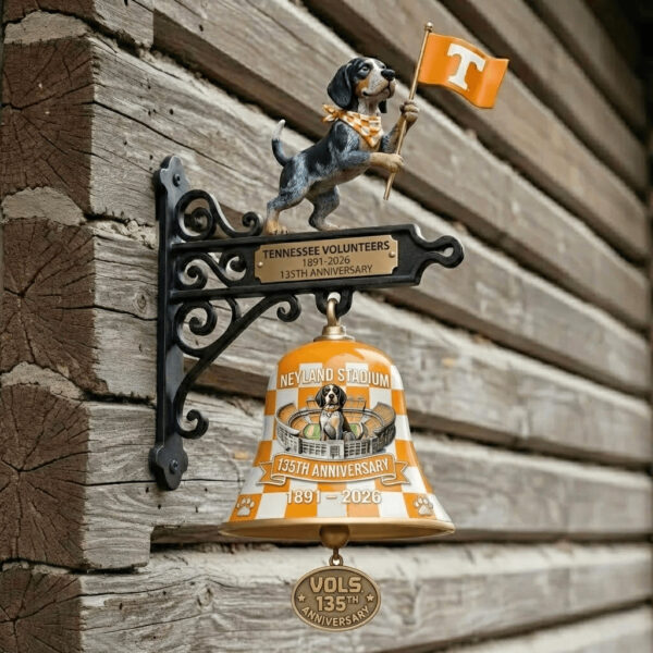 Tennessee Volunteers 135th Anniversary Smokey Mascot Cast Iron Wall Bell